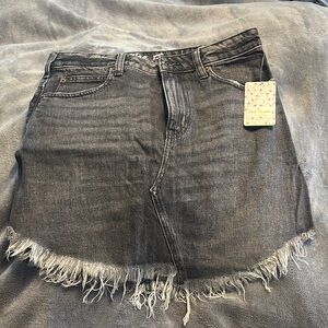 Free People Black Asymmetrical Mini Skirt